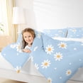 thumbnail image 4 of Feelyou Rustic Groovy Flower Bedding Comforter Set for Kids, Romantic Love Heart Twin Comforter Sets, Blue Cartoon Theme Bedding Set, Luxury Bedroom Decor, 2pcs, 4 of 8
