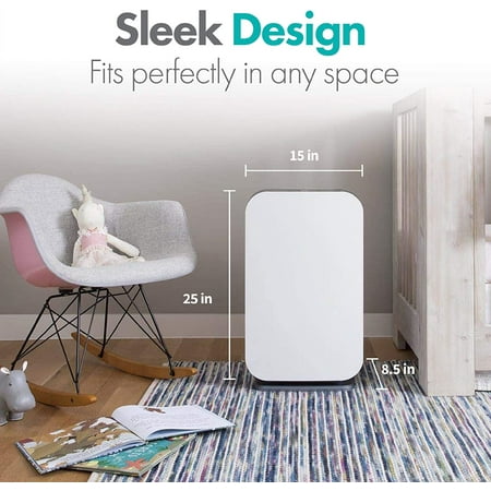Alen - BreatheSmart 45i 800 SqFt Air Purifier with Pure HEPA Filter for Allergens, Dust & Mold - White