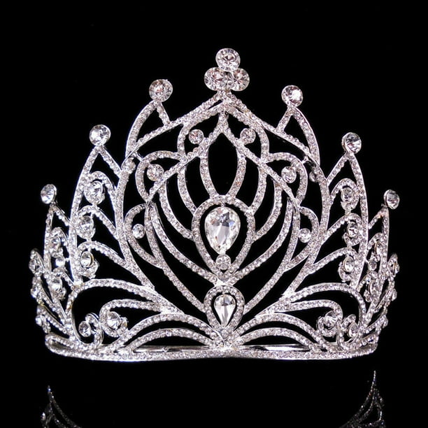 11.5cm de Haut Grand Cristal Mariage Fête de Mariage Concours Prom Tiara et Couronnes Peigne