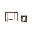 thumbnail image 2 of Linon Claridge 3-Piece Counter Height Tavern Set, Rustic Brown with Gray Linen, 2 of 10