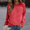 thumbnail image 1 of Kagetolytai Chandails pour Femmes Mode Décontractée Unie Manches Longues Col Rond Pull Haut Blouse Hoodies pour Femmes Rouge S, 1 of 5