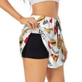 thumbnail image 2 of Disketp Fast Food Print Women's Shorts Workout Shorts for Athletic Gym Running Shorts with Phone Pockets Large, 2 of 8