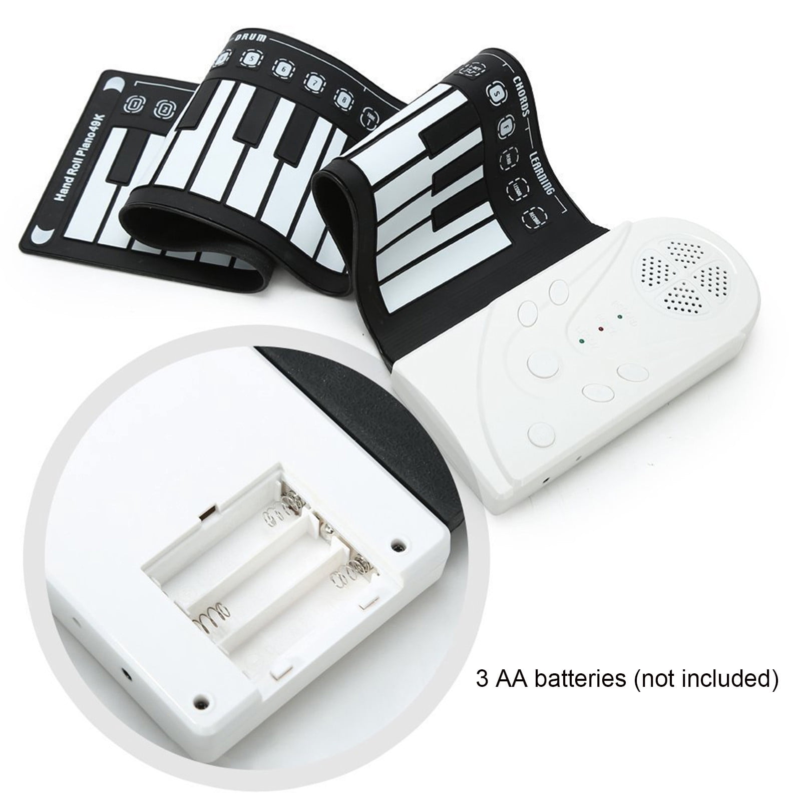 karymi Hand-Rolled Piano with Horn - Portable 49 Keys Organ Piano with Foldable Keyboard Instruments Educational People of All Ages Women Gifts Summer