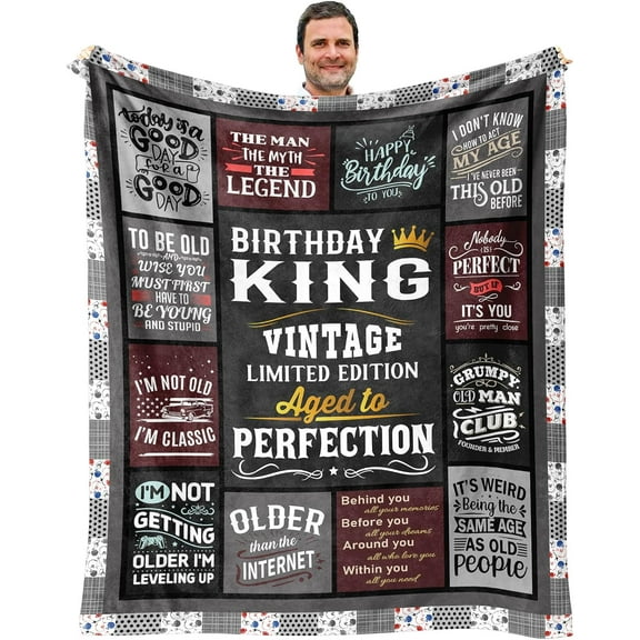 Birthday Gifts for Men/Dad/Him/Boyfriend/Fiance/Husband/Male, Men Gifts for Birthday, Men's Birthday Gift Ideas, Happy Birthday Decorations for Men, Gifts for Man Bday Unique Throw Blanket 60"X50"