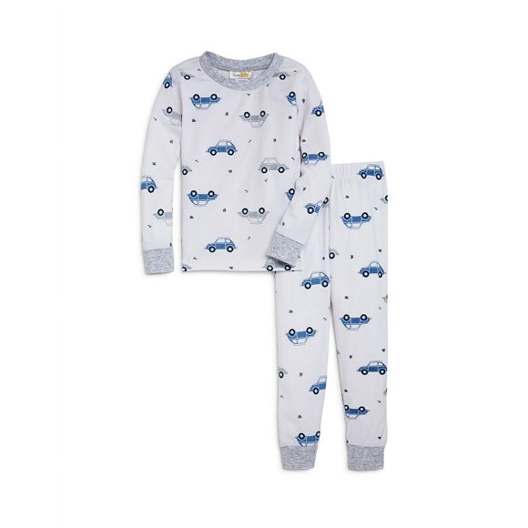 Bloomie’s Boys’ Vehicles Pajama Set, White, (12-18)