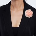 thumbnail image 3 of 3.3in Dainty Rose Brooch for Women Floral Corsage Elegant Wedding Boutonniere Bridal Party Lapel Pins Camellia Fabric Flower for Dance Ceremony Dress Suit Clothes Accessory Classic Jewelry, 3 of 12
