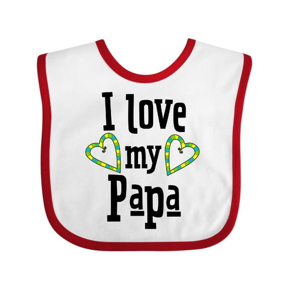 Inktastic I Love My Papa- Hearts Boys or Girls Baby Bib