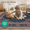 thumbnail image 4 of ODIKA Traditional Layout Guard Scroll Border Trellis Mauve Vintage Refined Structured Low Profile Flatwoven for Great Room, Indoor Open Concept, Large Living, 4 of 7
