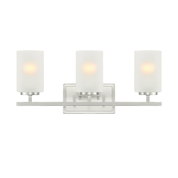 Designers Fountain Carmine 3 Light Brushed Nickel Bathroom Vanity Light Fixture, D239M-3B-BN