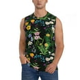 thumbnail image 2 of Lsque Chamomile Print Men's Cotton Blend Sleeveless Muscle Shirts (S-3XL)- Moisture Wicking, Odor Protection, UPF 30+,XX-Large, 2 of 8