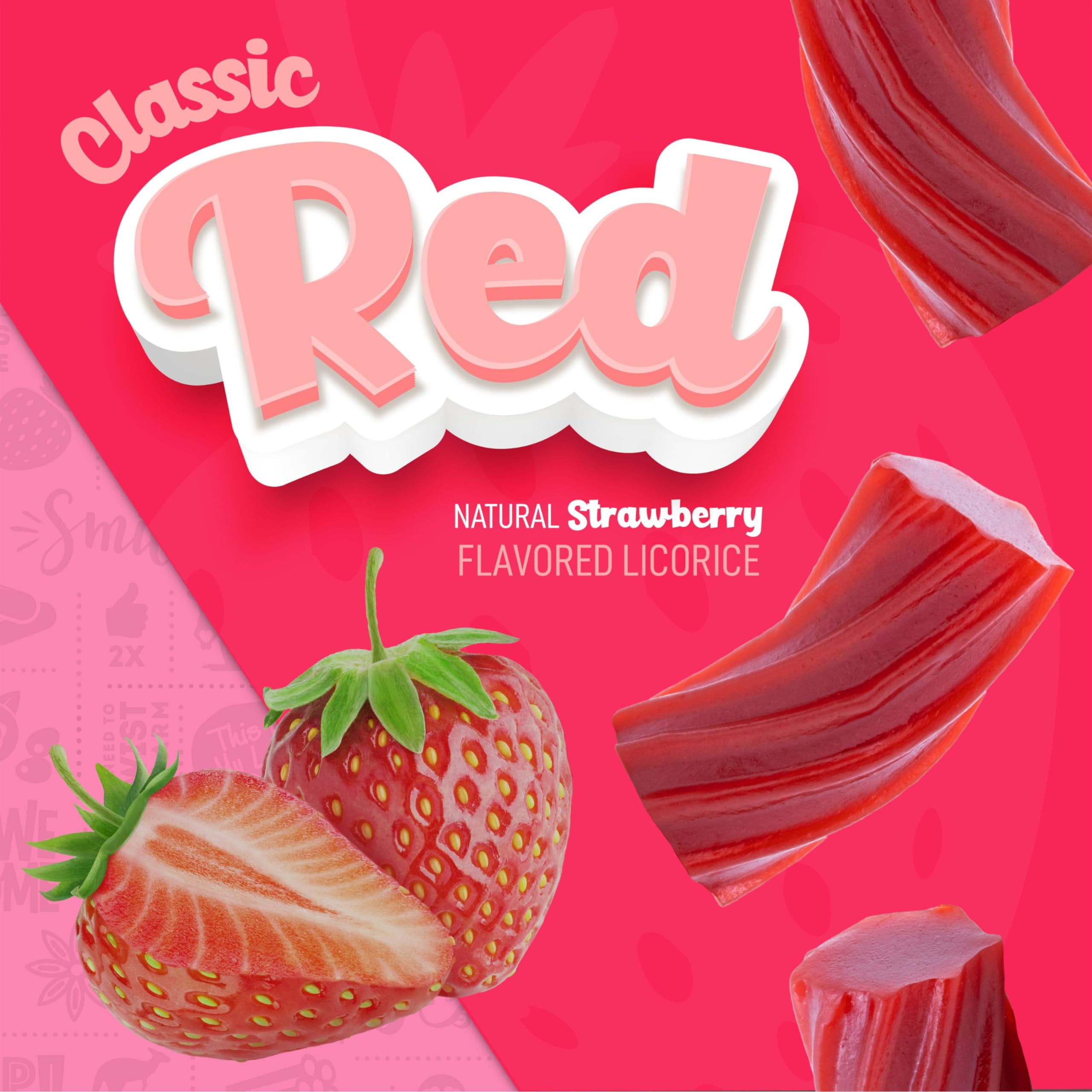 (3 pack) Wiley Wallaby Red Liquorice, Red, 24 Oz