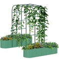 thumbnail image 1 of Bingirl Galvanized Vertical Garden Kit: Tall Arch Trellis + Raised Planter Boxes (Green), 1 of 6
