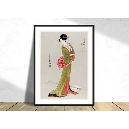 Itsutomi Eishi Hosoda Japanese Art Vintage Retro Asian Decor Japan Kimono Geisha Traditional, Unframed Paper Poster 8x10in