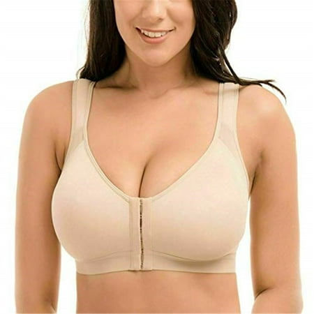 

Liacowi Women Sports Bra Low Chest Padded Wire-Free Front Buckles Yoga Bra