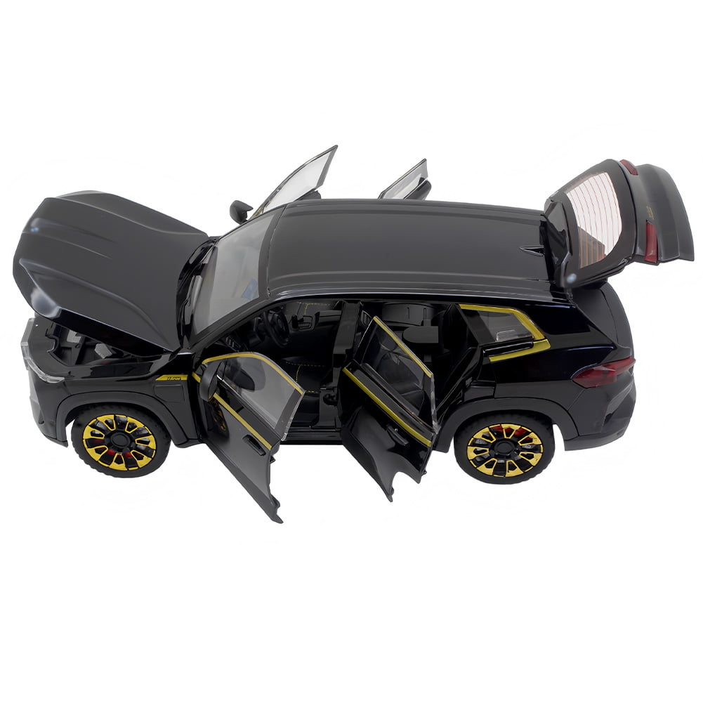 1:24 scale BMW XM alloy die-cast car model with opening doors, lights, sound and spring-back function. Boys' toy car, children's birthday gift.