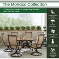 thumbnail image 3 of Hanover Monaco 7-Piece Outdoor Patio Dining Set, 6 Sling Swivel Rocker Chairs and 60" Round Tile Table, Brushed Bronze Finish, Rust-Resistant, All-Weather - MONDN7PCSW6RDTL, 3 of 9
