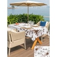 thumbnail image 5 of Outdoor Tablecloth with Umbrella Hole for Patio/Picnic/Party/Camping, Grey Wooden Grain Waterproof Table Cloth Rectangle Table Cover Washable, Brown Country Texas Star Branches (60"x 84"), 5 of 8