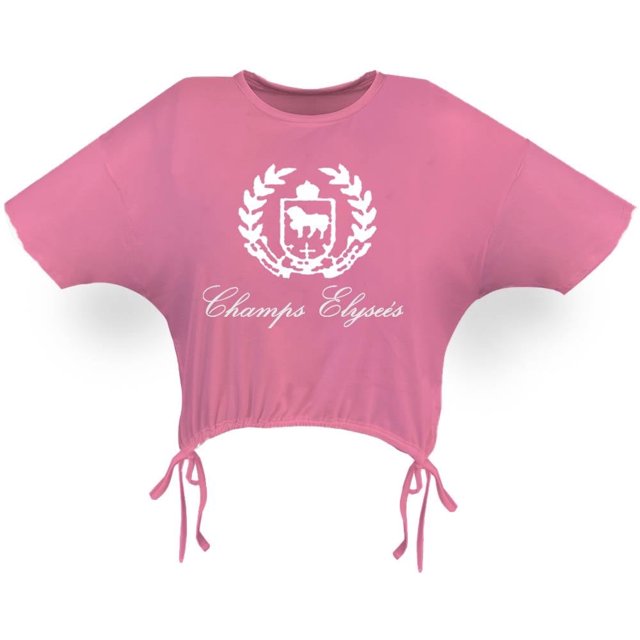 Playera George Talla M Jaretas con Estampado Liso Rosa