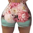 thumbnail image 2 of Honeii Vintage Typewriter Floral Print Women's Workout Shorts, Gym Shorts for Active Wear, Sports Shorts,Women's Running Shorts,Quick Dry Athletic Shorts-Large, 2 of 8