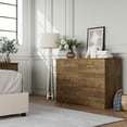 thumbnail image 5 of Homfa 6 Drawer Double Dresser, Wood Storage Cabinet for Living Room, Chest of Drawers for Bedroom, Vintage Brown, 5 of 8