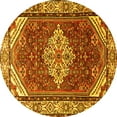thumbnail image 1 of Ahgly Company Indoor Round Medallion Yellow Traditional Area Rugs, 5' Round, 1 of 4