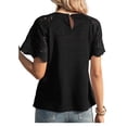 thumbnail image 4 of ClodeEU Women's Fashion Lace Panel Top ,Comfortable Raglan Sleeve Round Neck Tee Black,Womens Plus L, 4 of 5