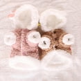 thumbnail image 6 of DOPI Pet Jacket Plush Keep Warm Winter Bear Pattern Hooded Double Layer Dog Cotton Coat for Autumn, 6 of 8