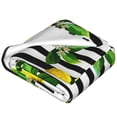 thumbnail image 4 of Bingfone Lemons On Striped Print Flannel Fleece Blanket Throw Blanket For Bed,Sofa,Couch,Travel,Camping(50"X40"), 4 of 9