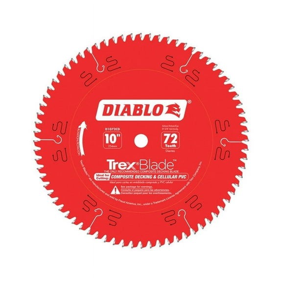 Diablo TrexBlade 10 in. Dia. x 5/8 in. Carbide Saw Blade 72 teeth 1 pk