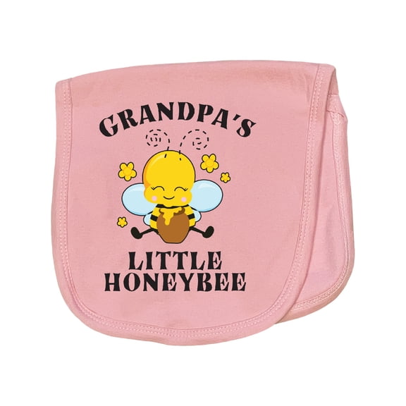 Inktastic Cute Bee Grandpa's Little Honeybee with Stars Baby Burp Cloth