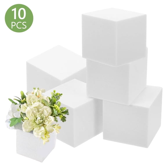 Tripumer 10 Pcs Craft Foam Cubes Polystyrene Foam Blocks Foam Craft Foam Blocks for Floral Arrangements Crafting Modeling Art Projects DIY