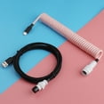 thumbnail image 1 of GX16 USB-C to USB-A Aviation Coiled Data Cable Nylon Braided Mechanical Keyboards Cable, 1 of 4