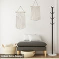 thumbnail image 2 of Macrame Wall Hanging Bunting Banner Tapestry Art (2 Pack 20 Inch White Cotton) Hand Woven Bohemian Wall Decor for Boho Home Bedroom Living Room Curtain Garland Baby Nursery Hippie Rustic, 2 of 7