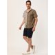 thumbnail image 4 of INSPIRE CHIC Camisa de cuadros a rayas estampada con botones y manga corta en color en contraste para hombre Cafe Blanco L, 4 of 6
