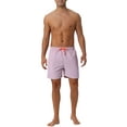 thumbnail image 2 of INSPIRE CHIC Men's Solid Summer Drawstring Waist Mesh Liner Back Pocket Swim Shorts 30 Pink, 2 of 5