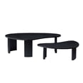 thumbnail image 2 of LiviNest Modern Nesting Coffee Table Set: 2-Piece Irregular Shape Tables - 3 Layouts for Living Room & Office - Easy Assembly Black MDF, 2 of 6