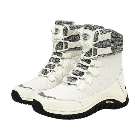 

Fukaraa Womens Snow Boots Waterproof Outdoor Warm Cozy Anti-Slip Mid Calf Fur Lining Winter Shoes
