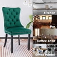 thumbnail image 6 of SoarFlash Velvet Dining Chairs Set of 6, Tall Back Side Chair, Modern Upholstered High-end Tufted Side Chair with Button Back Ring, Solid Wood Legs (Green), 6 of 6