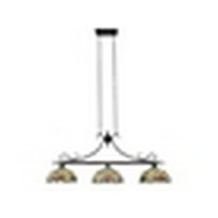 CHLOE Lighting EMPRESS Dragonfly Tiffany-Style Dark Bronze 3 Light Island Pendant 48" Wide, Dark Bronze