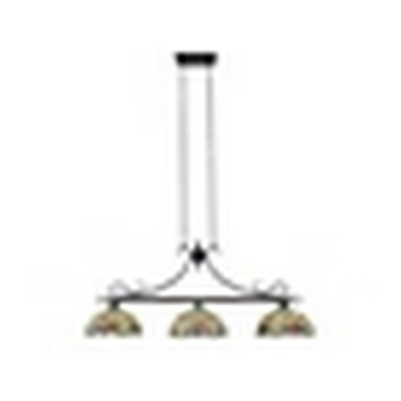 CHLOE Lighting EMPRESS Dragonfly Tiffany-Style Dark Bronze 3 Light Island Pendant 48" Wide, Dark Bronze