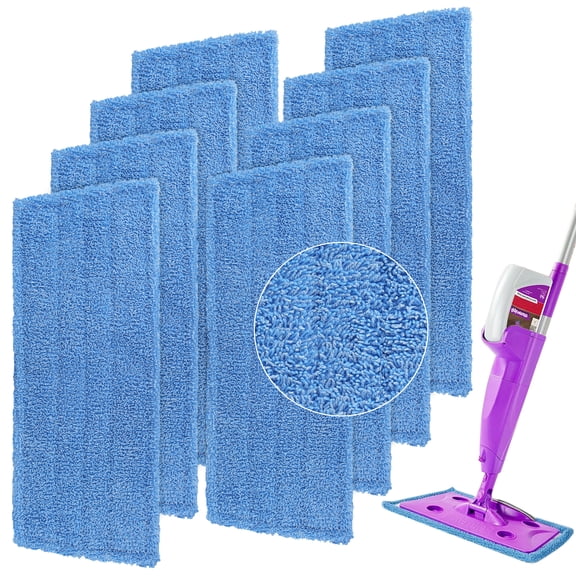 Flat Mop Pads Compatible with Rejuvenate Click N Clean Spray Mop: 8 Pack Reusable Microfiber Pads for Rejuvenate Microfiber Mop - Washable Mop Refill for Floor Cleaning Without Handle