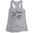 thumbnail image 1 of Sky Camel Tank Top, Ladies Racerback Tank Top, Funny Giraffe Tank, Safari Tank, Heather Gray, XX-Large, 1 of 3