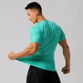 thumbnail image 4 of Running Muscle Fitness Men Sports T-Shirts Surf Swim Shirt Short Sleeve Quick Dry Sportswear Tee Outdoor Water Sports Gym Top, 4 of 6
