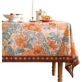 thumbnail image 1 of Vintage Linen Long Rectangle Tablecloth,Italian Orange Floral Soft and Wrinkle Resistan Table Cloth,Decor Table Cover for Kitchen,Dining,Thanksgiving,Christmas,63"*102"-Positano, 1 of 8