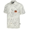 thumbnail image 2 of Men's Margaritaville Cream Cincinnati Bengals Sand Washed Monstera Print Party Button-Up Shirt, 2 of 3