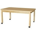thumbnail image 5 of Wood Designs HPL366018C6 Mobile Rectangle High Pressure Laminate Table with Hardwood Legs-18", 18" Height, 60" Width, 36" Length, 5 of 7