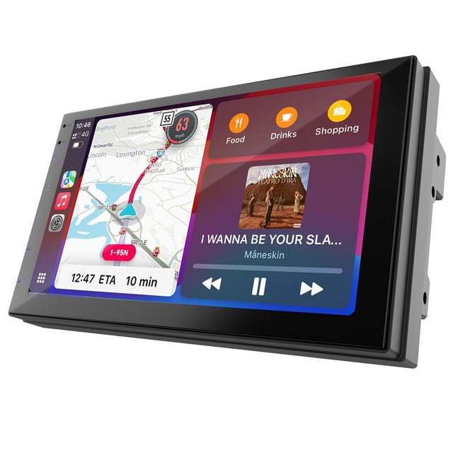 Pantalla CarPlay Inalámbrica para Auto y Unidad Principal Android Auto - Estéreo de Coche Doble Din de 7 Pulgadas con Pantalla Táctil y Cámara de Reversa para Todos los Autos (2+32GB SIN Cámara)