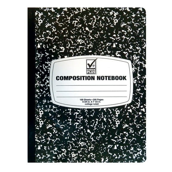 SB Distribution Ltd. CHECK PLUS Composition Notebook College Ruled, 100-Page Composition Book, 9.5'' x 7.5'' Composition Notebook