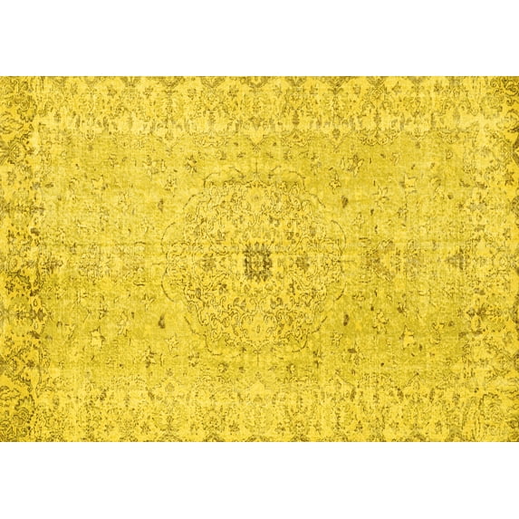 Ahgly Company Indoor Rectangle Persian Yellow Traditional Area Rugs, 6' x 9'