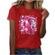 thumbnail image 1 of Mujeres Pantalones Cortos de Verano Flor Impresión Cuello Redondo Manga Corta Superior, Casual, 1 of 4